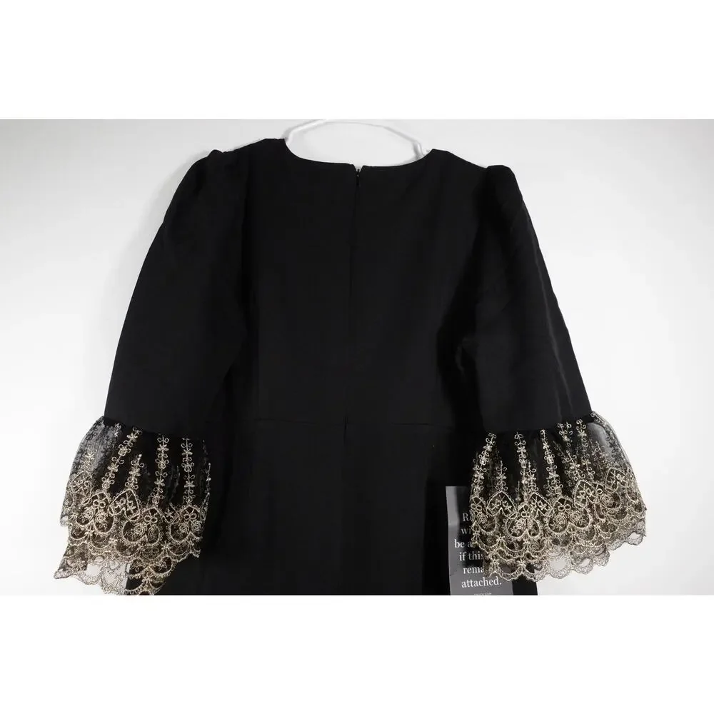 New Tuckernuck Pomander Place Gold Lace Lillith Midi Dress Sz Medium 0107 - Picture 9 of 11